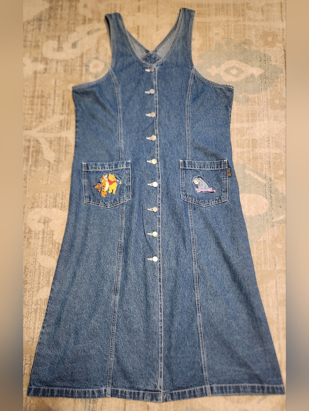 Vintage Pooh Disney Denim Dress. Size 18. EUC
